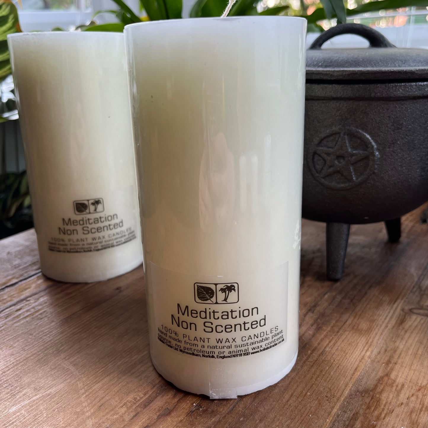 Large white meditation candle