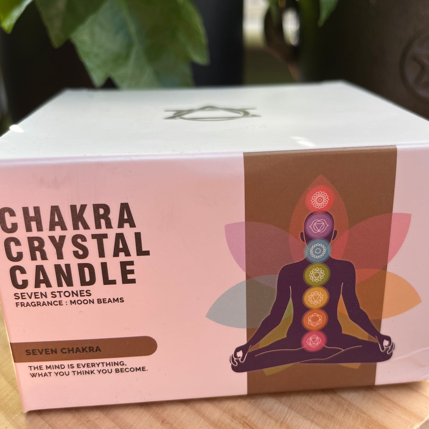 Boxed chakra crystal candle