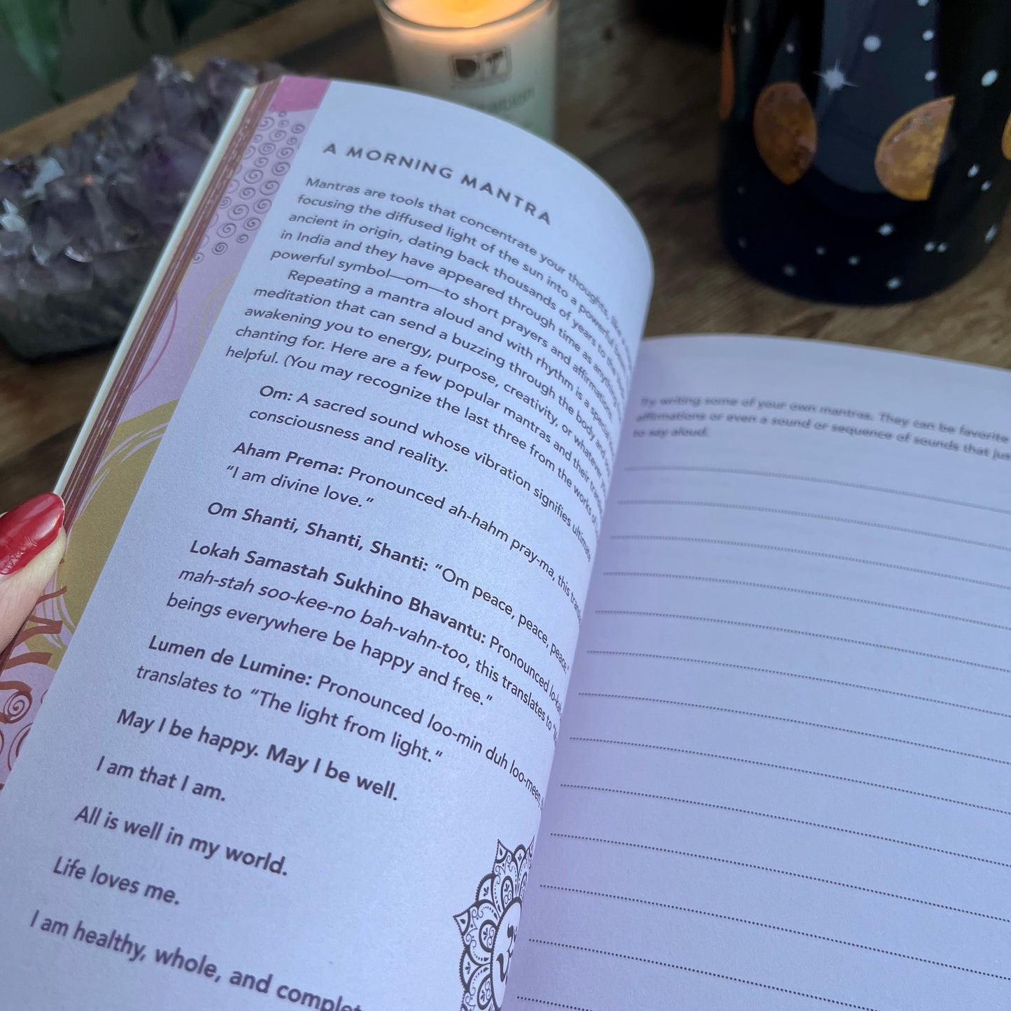 Peek inside morning meditation Journal