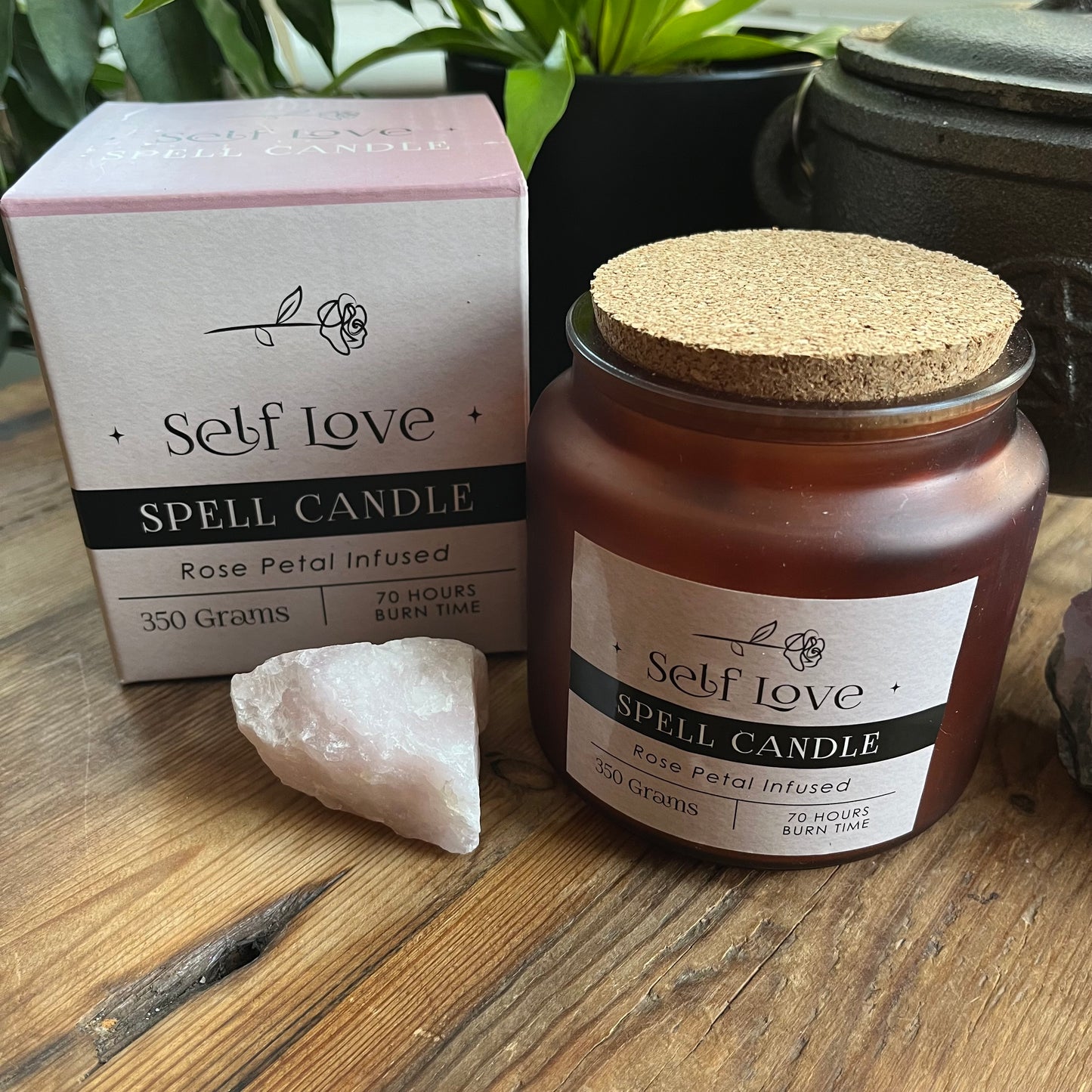 Large glass self love candle and presentation box