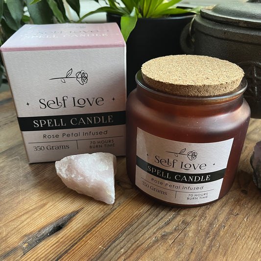 Large glass self love candle and presentation box