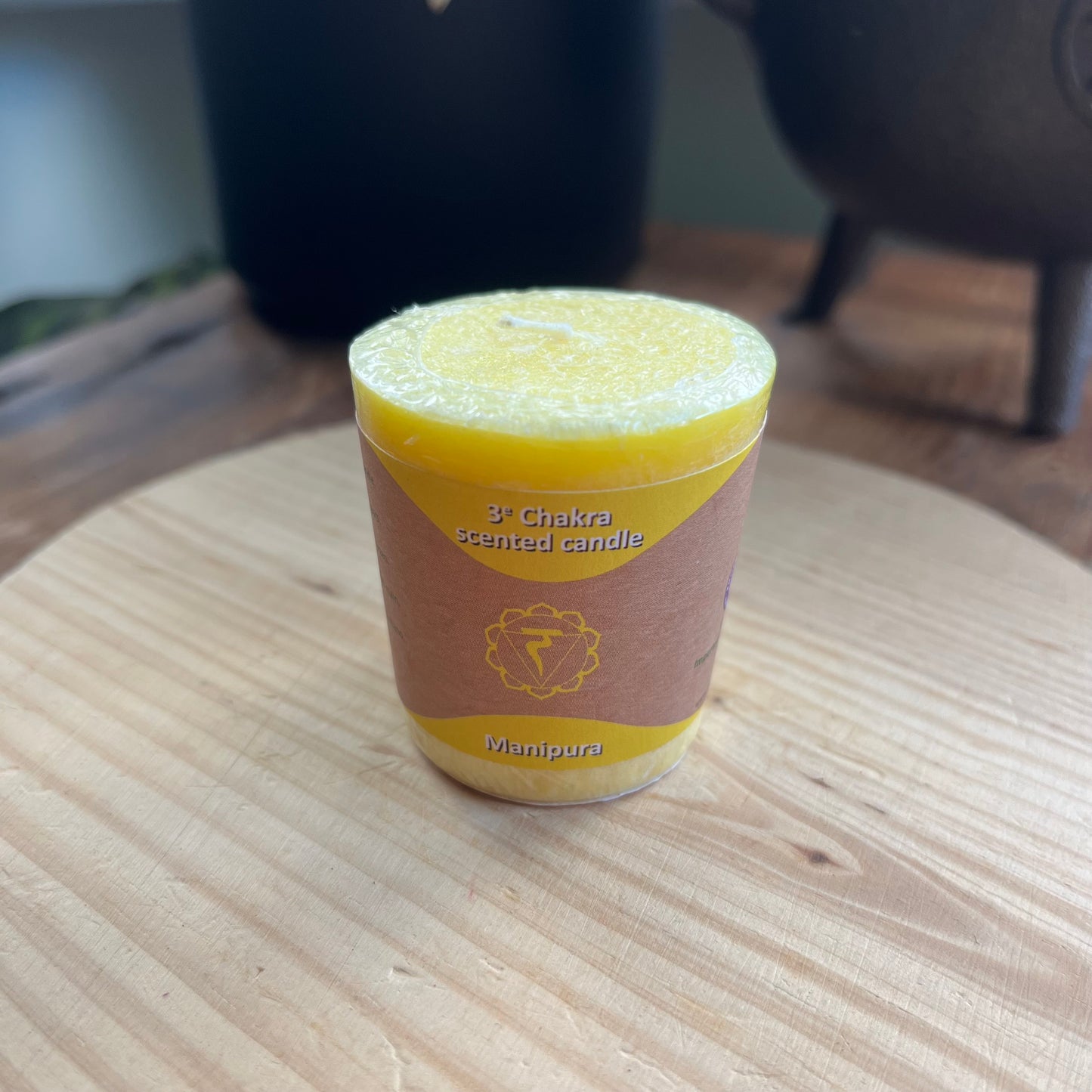 small yellow votive candles for the Solar plexus Chakra