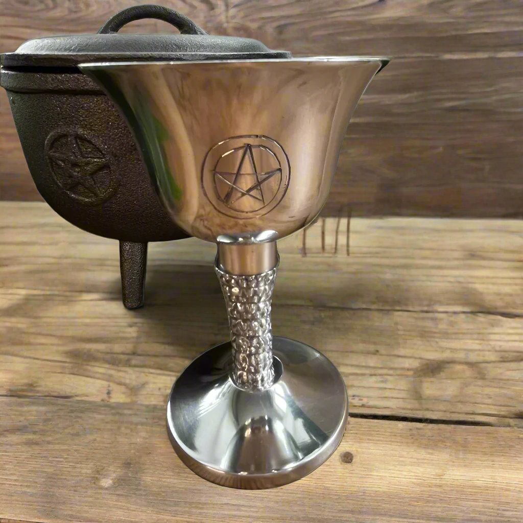 Silver Metal Pentagram Chalice