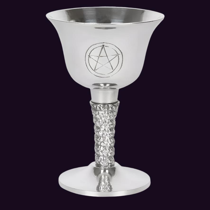 Silver Metal Pentagram Chalice