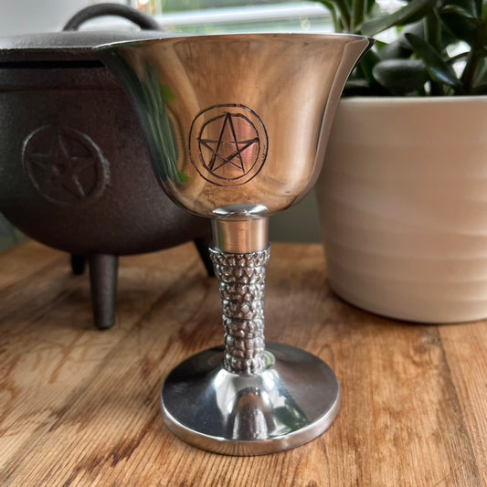 Silver Metal Pentagram Chalice