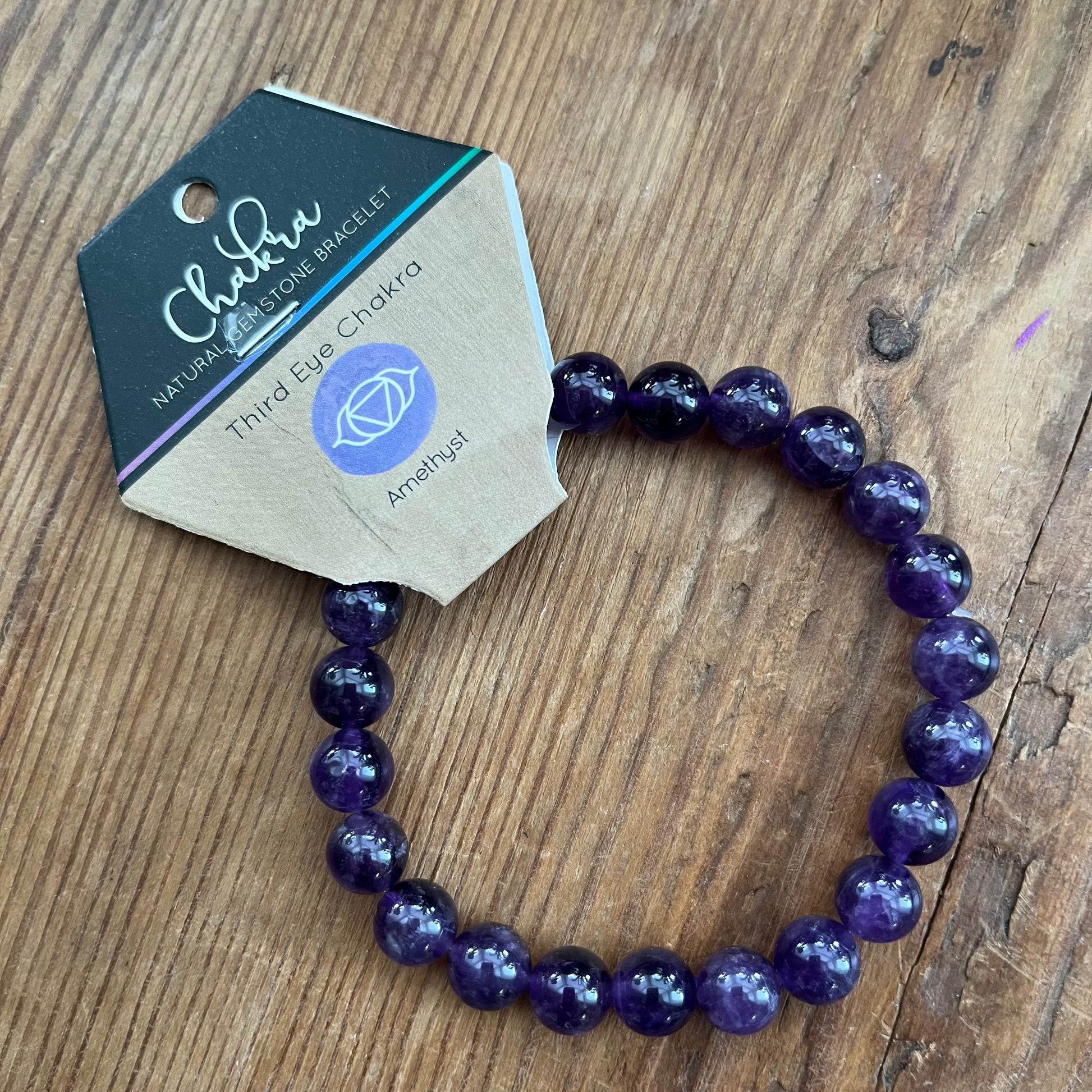 Purple Amethyst beaded Bracelet for third eye Chakra 