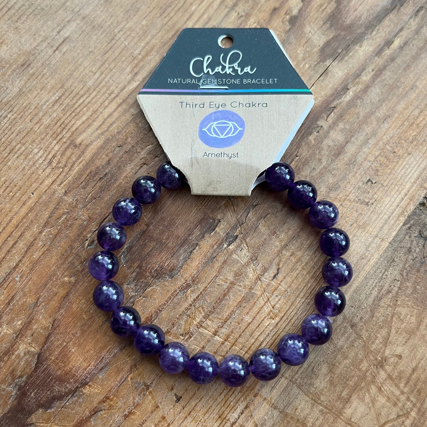 Purple Amethyst beaded Bracelet for third eye Chakra 