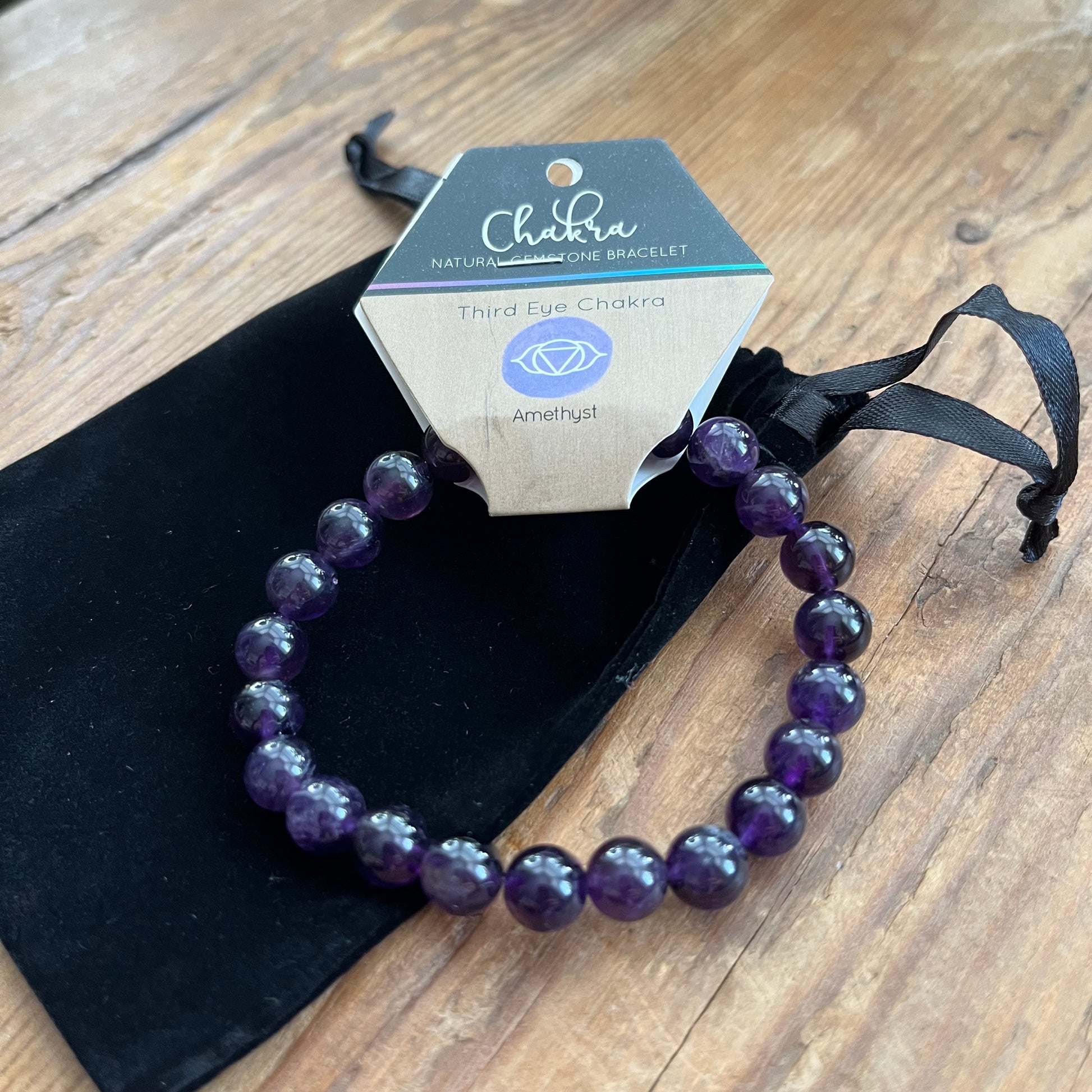 Purple Amethyst beaded Bracelet for third eye Chakra 