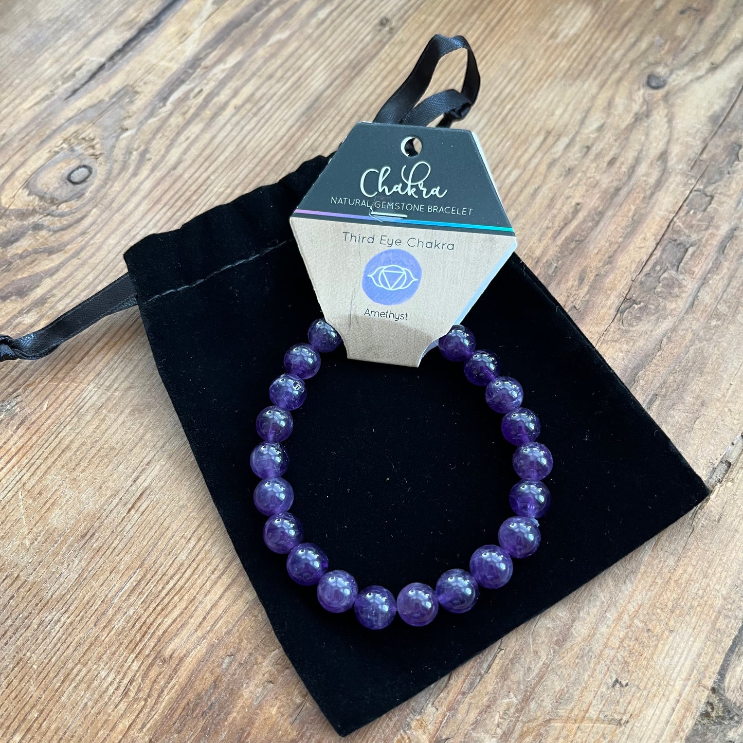 Purple Amethyst beaded Bracelet for third eye Chakra 