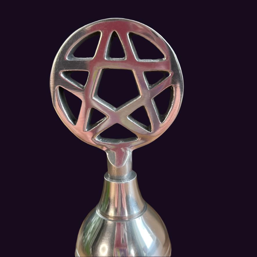 Silver Pentagram Altar Bell