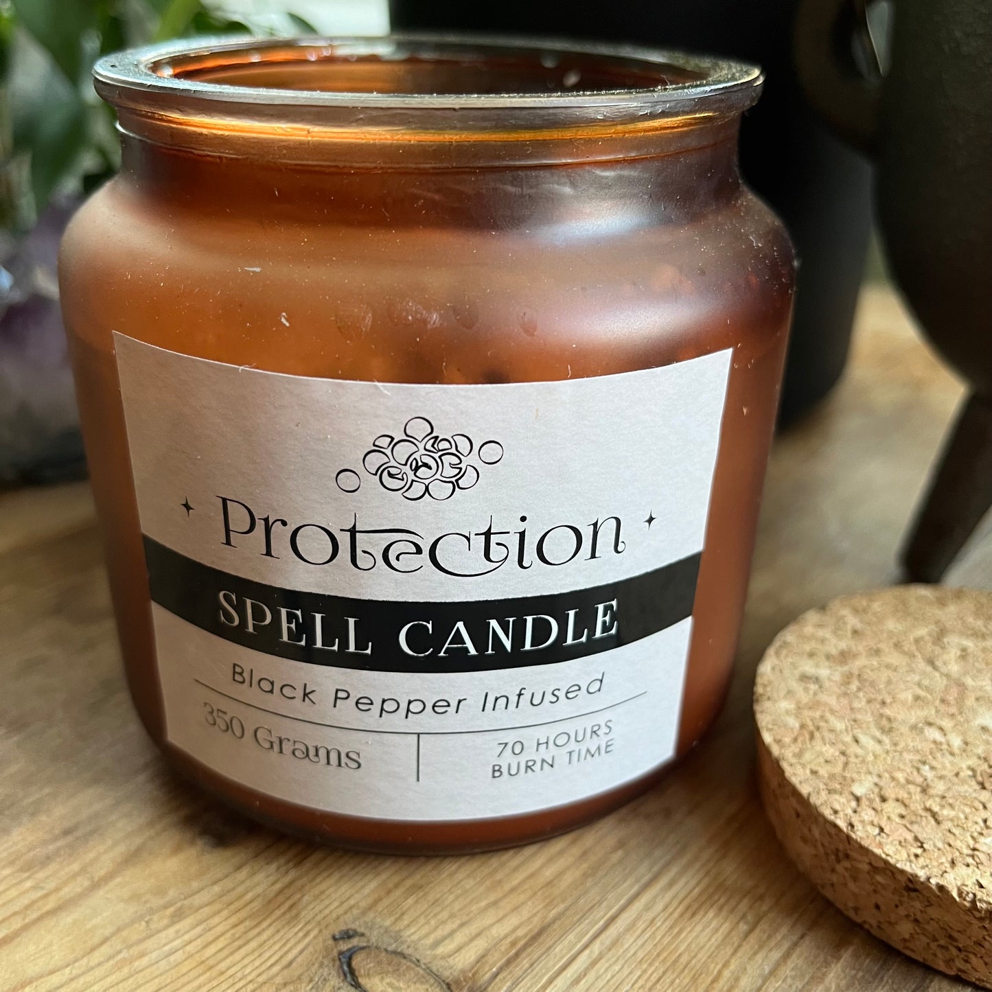 Large Glass Spell candle for protection