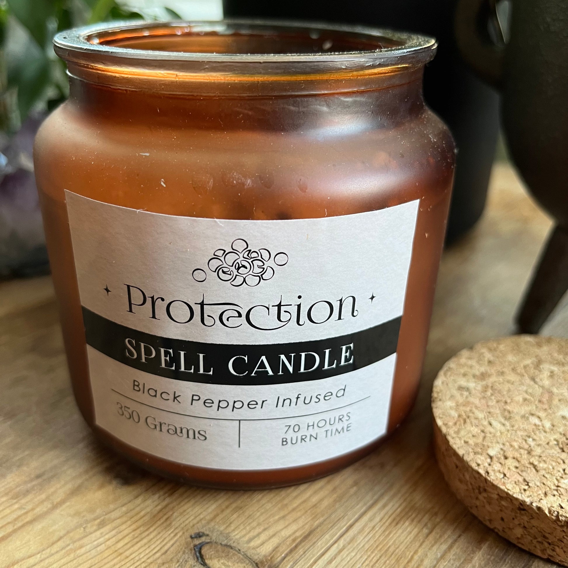 Large Glass Spell candle for protection