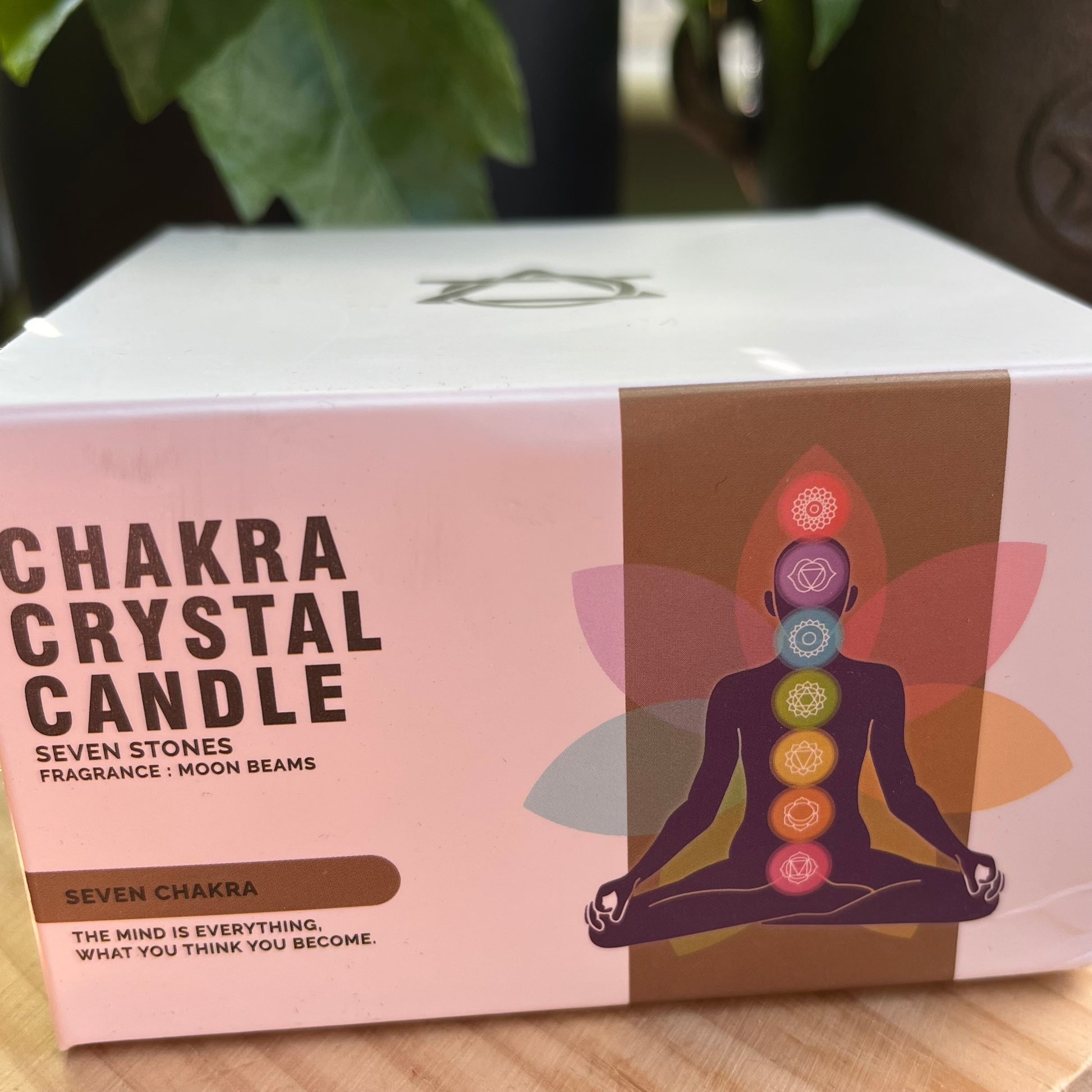 Boxed chakra crystal candle 