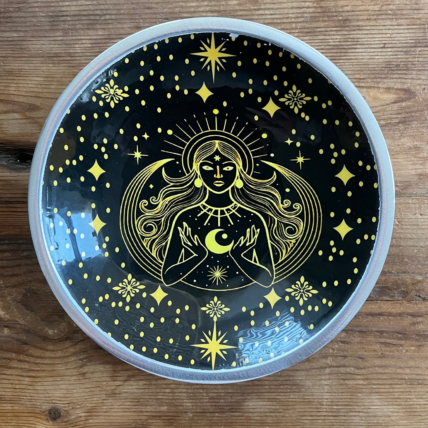 Enamelled Goddess Offering Plate