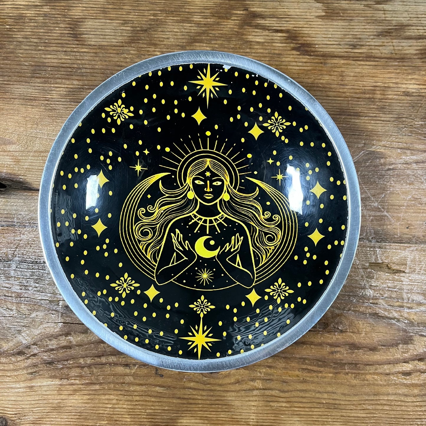 Enamelled Goddess Offering Plate