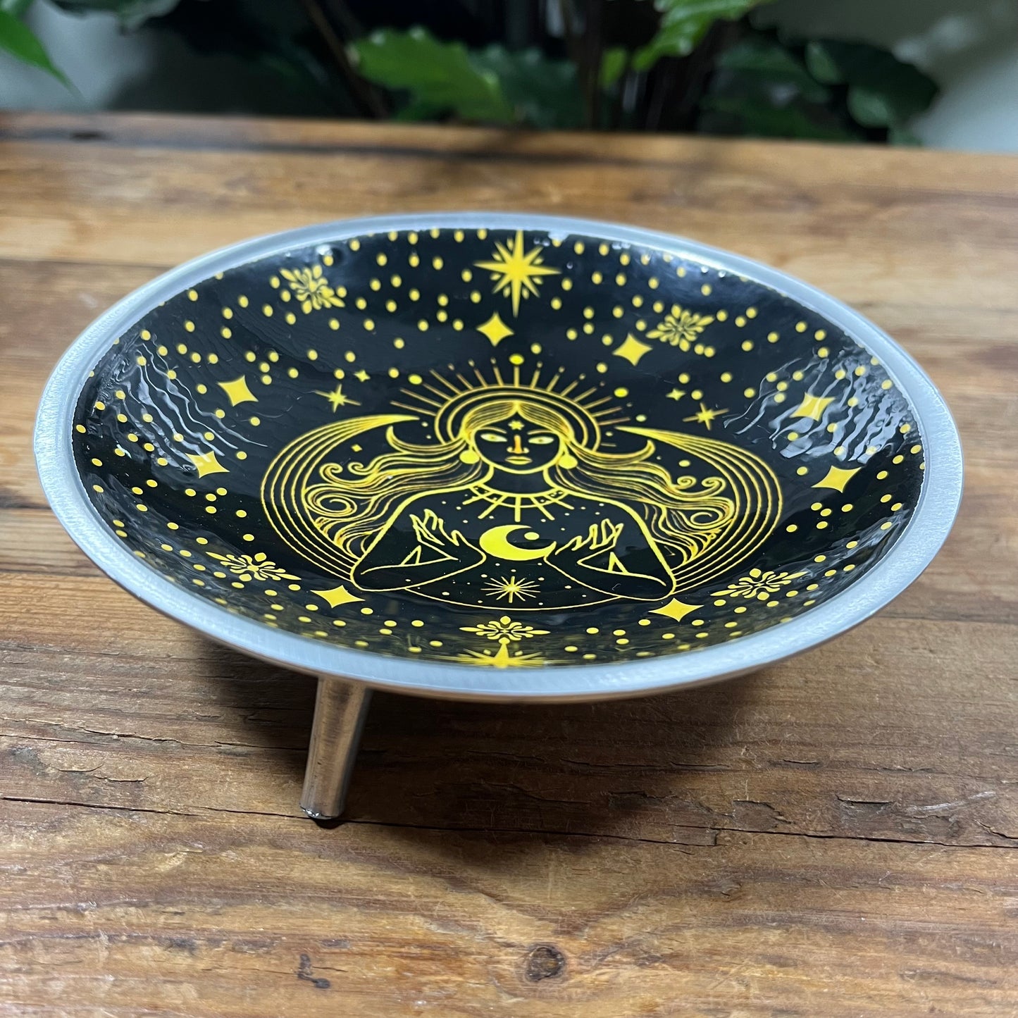Enamelled Goddess Offering Plate