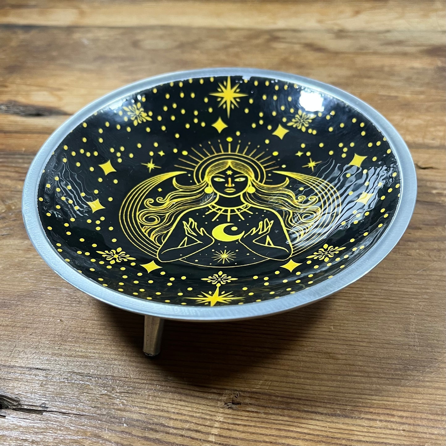 Enamelled Goddess Offering Plate