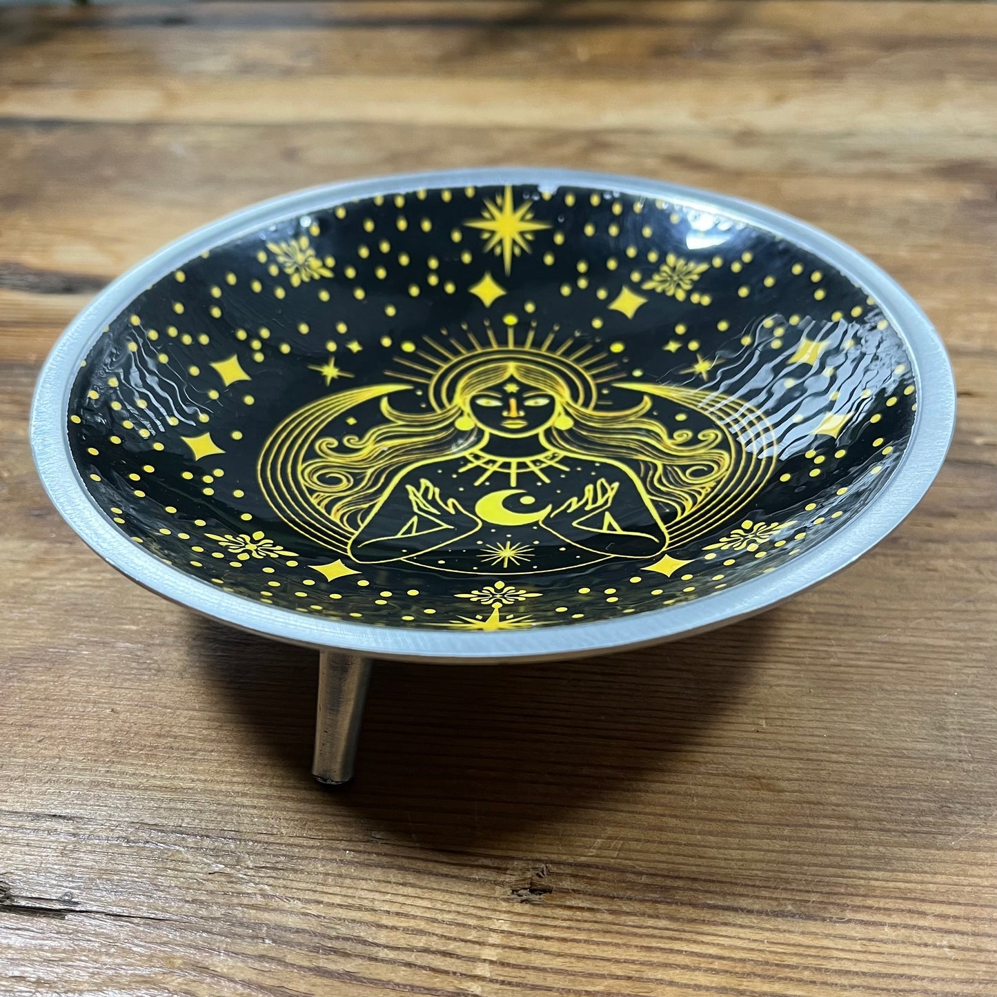 Enamelled Goddess Offering Plate