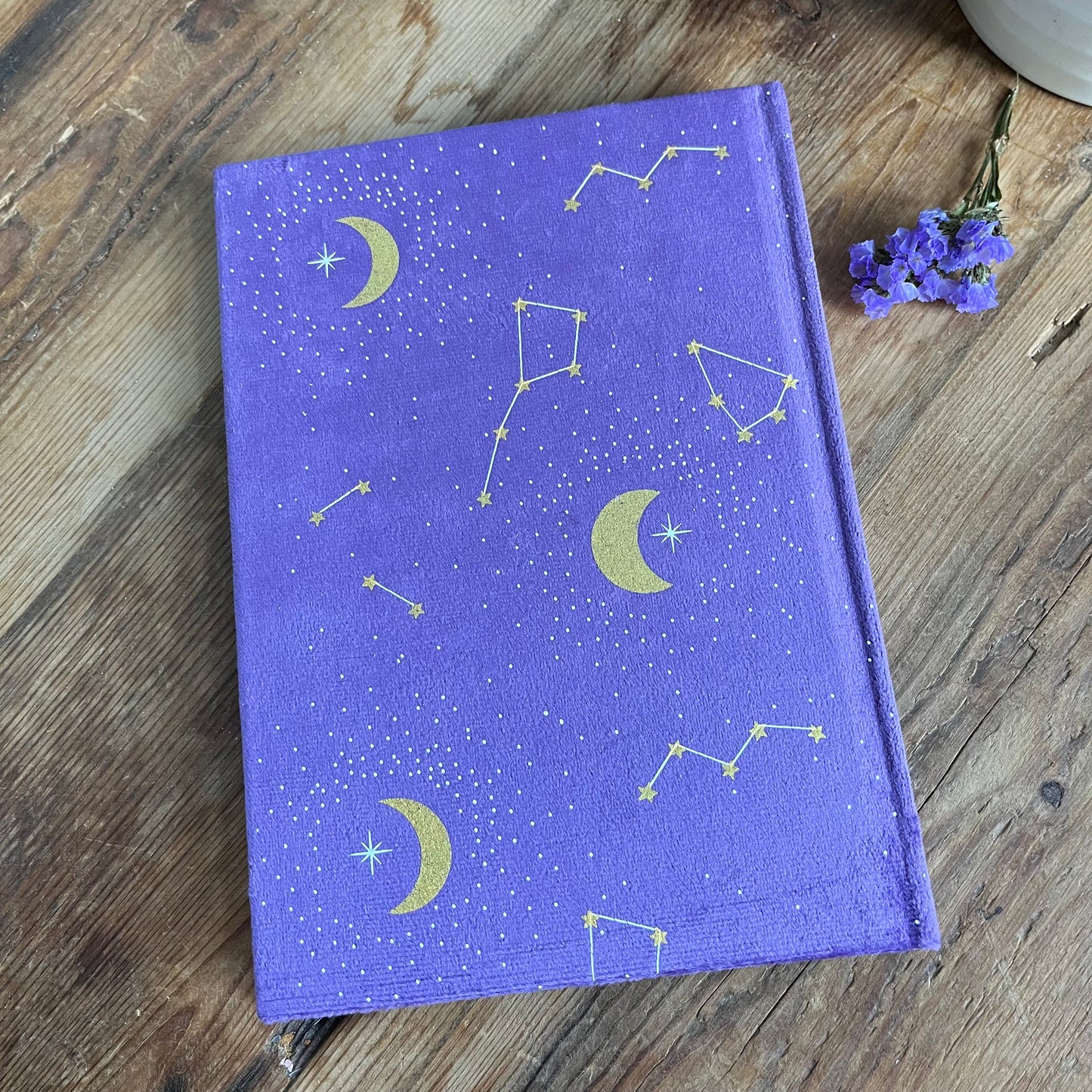 Star sign velvet constellation A5 purple notebook