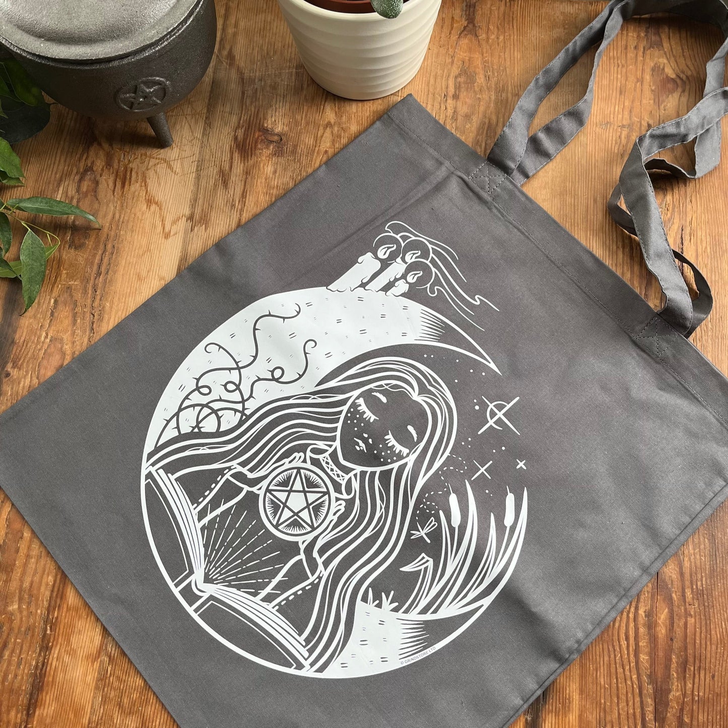 White Witch Graphic Tote Bag