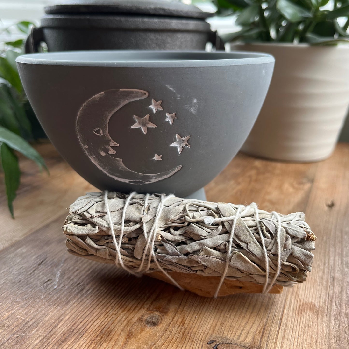 Rustic Grey Terracotta Smudge Bowl