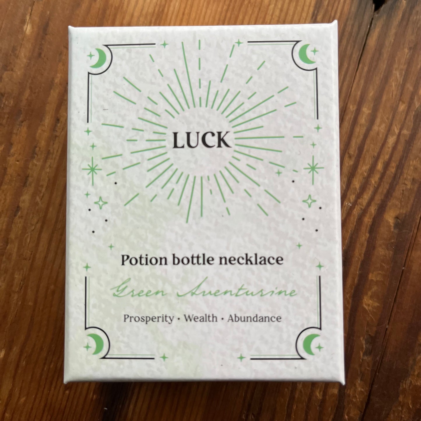 Luck Green Aventurine Crystal Chip Potion Bottle Necklace