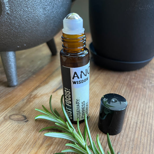 10ml essential oil blend rollerball to help with focus.