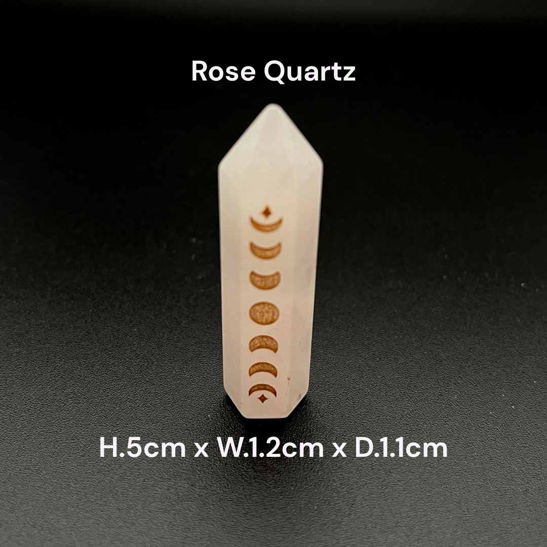 Rose Quartz Moon Phase Crystal Point