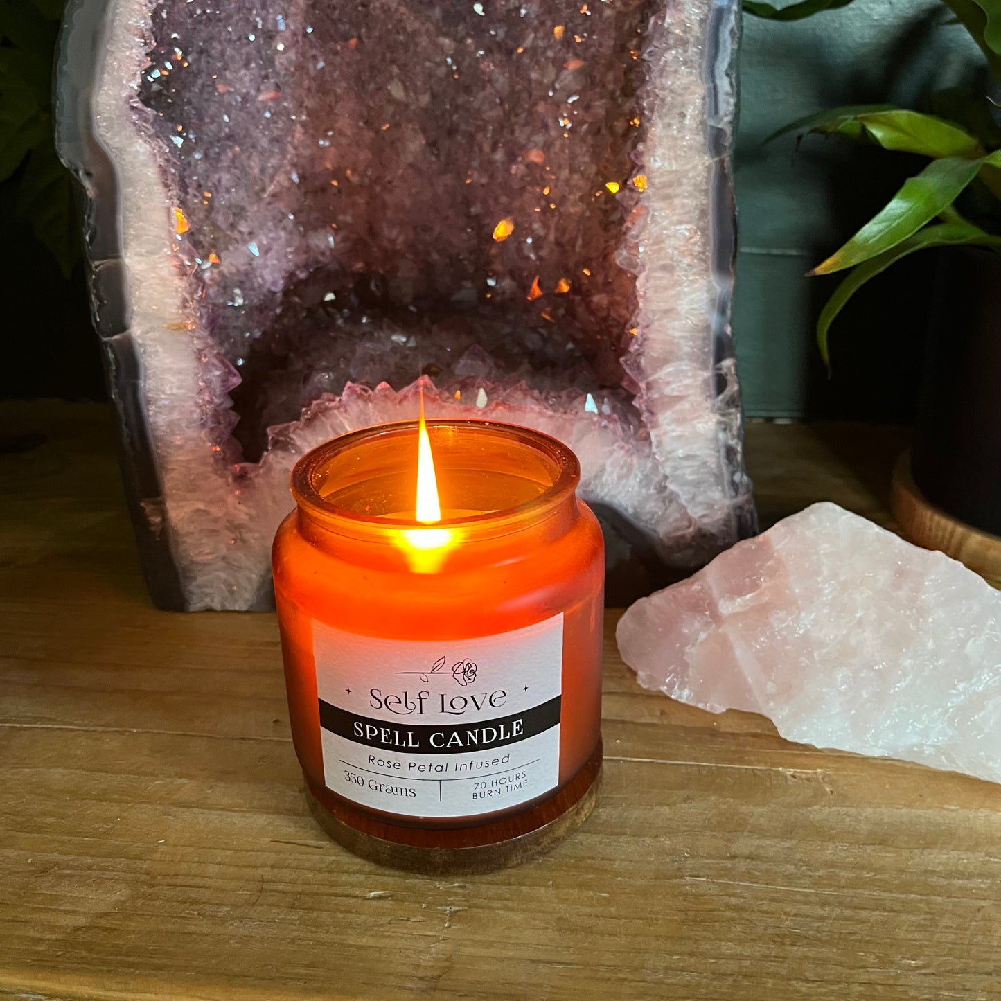 Rose Petal Infused Self Love Spell Candle - Herbal Magick