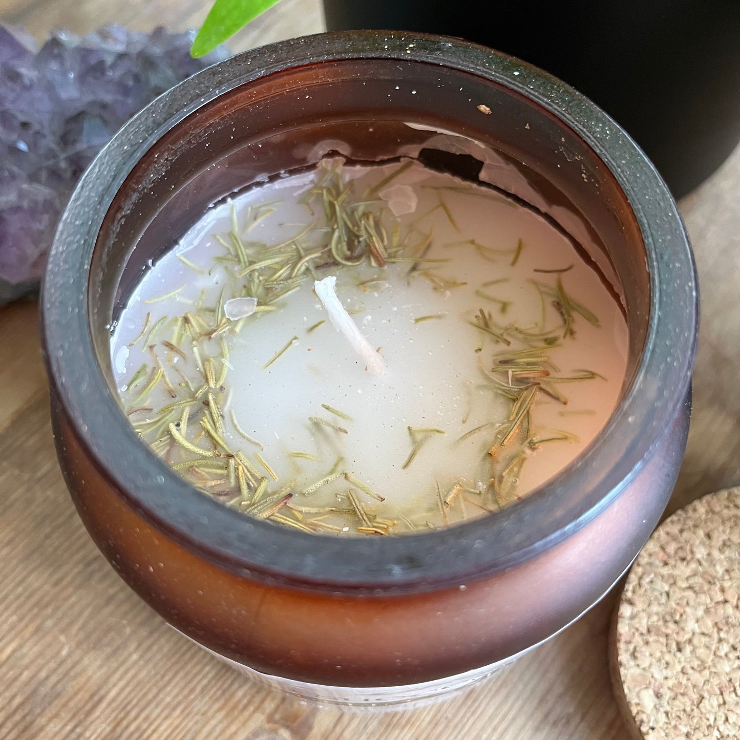 White herb infused candle