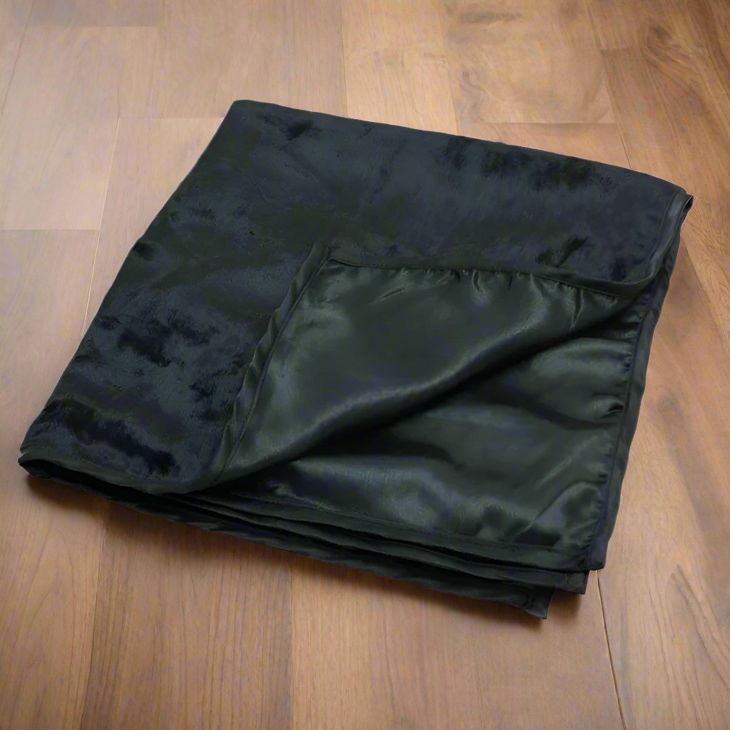 Large Black Velvet and Satin Reading Cloth