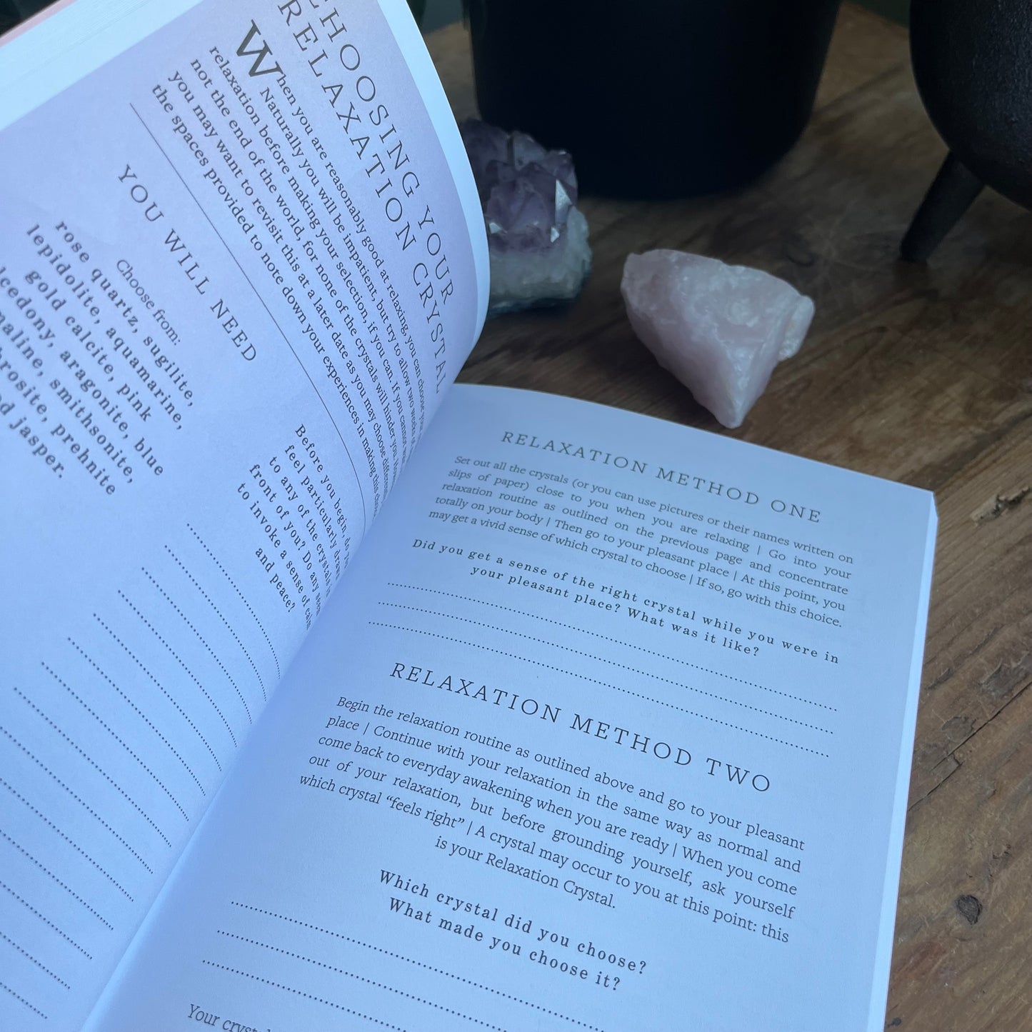peek inside Your crystals your journey your journal  