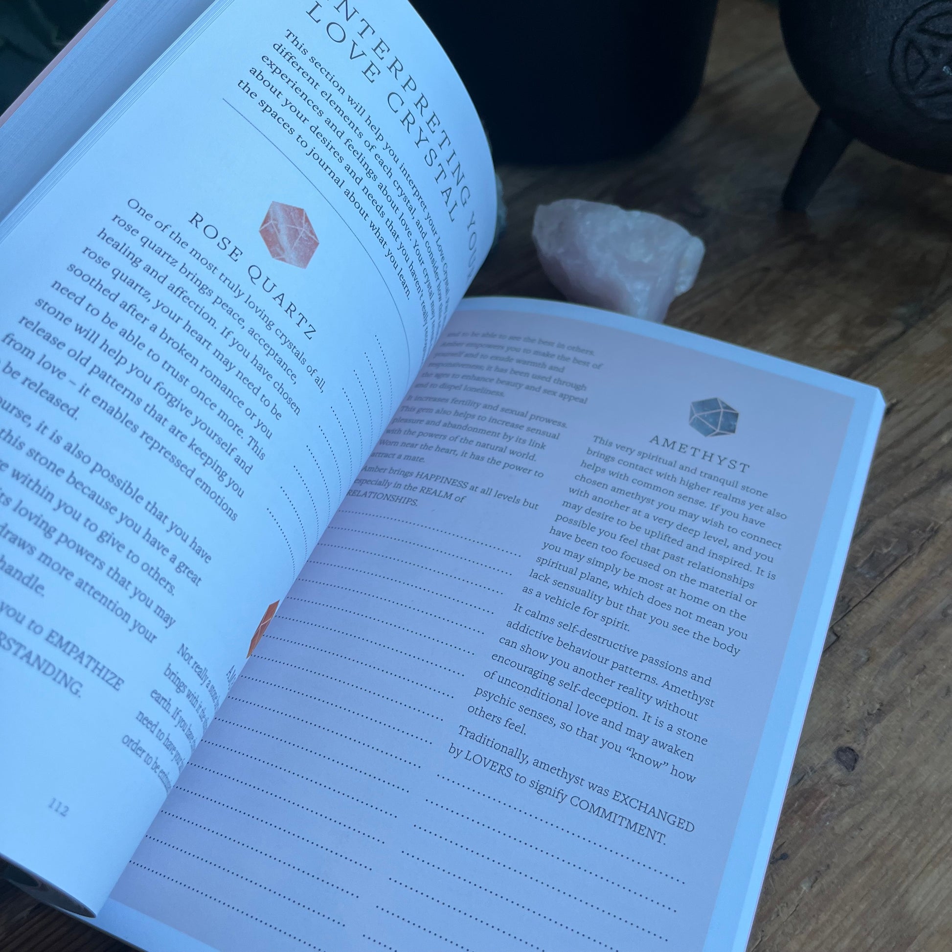 peek inside Your crystals your journey your journal  