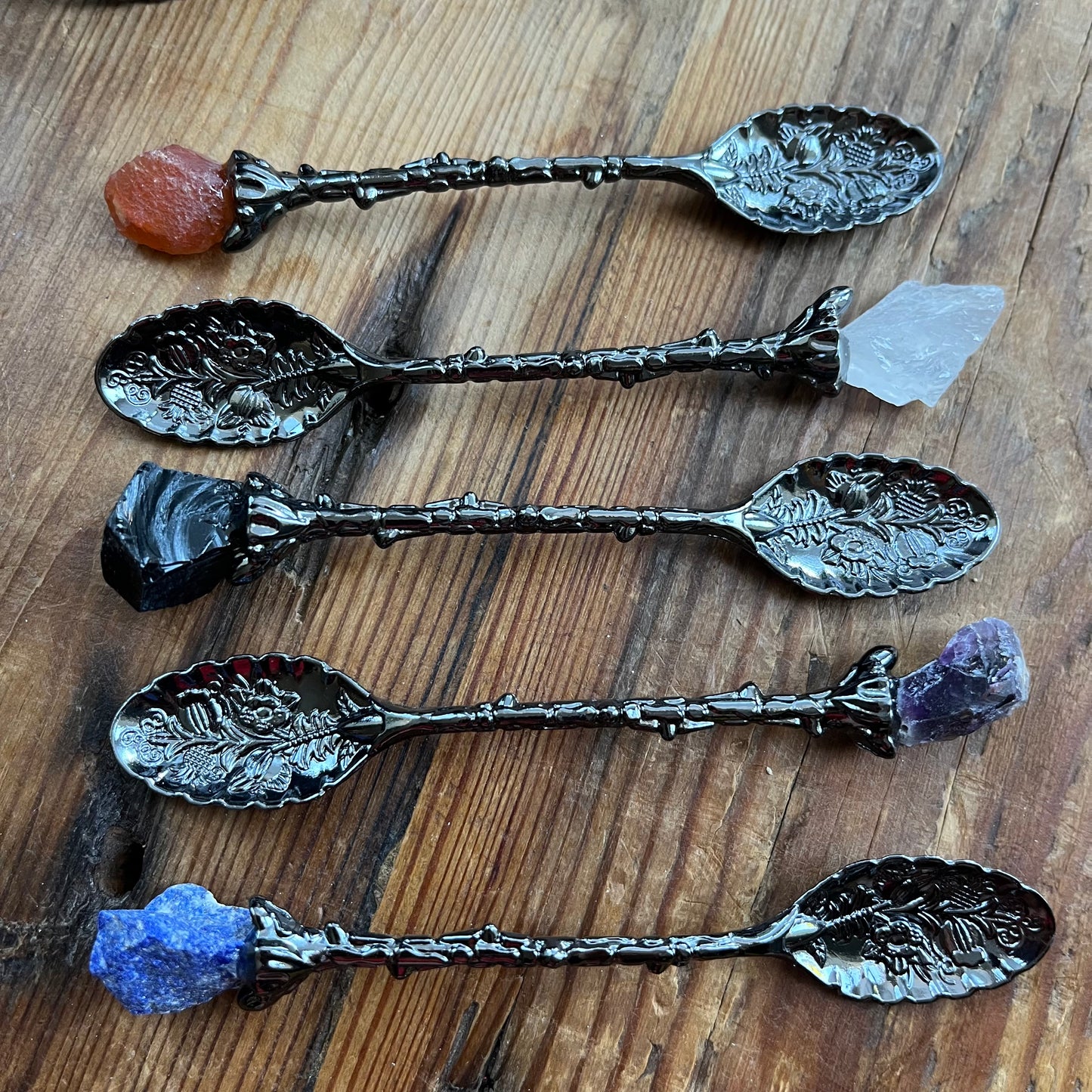 Gemstone Crystal Witch Spoon Set - Box of 7