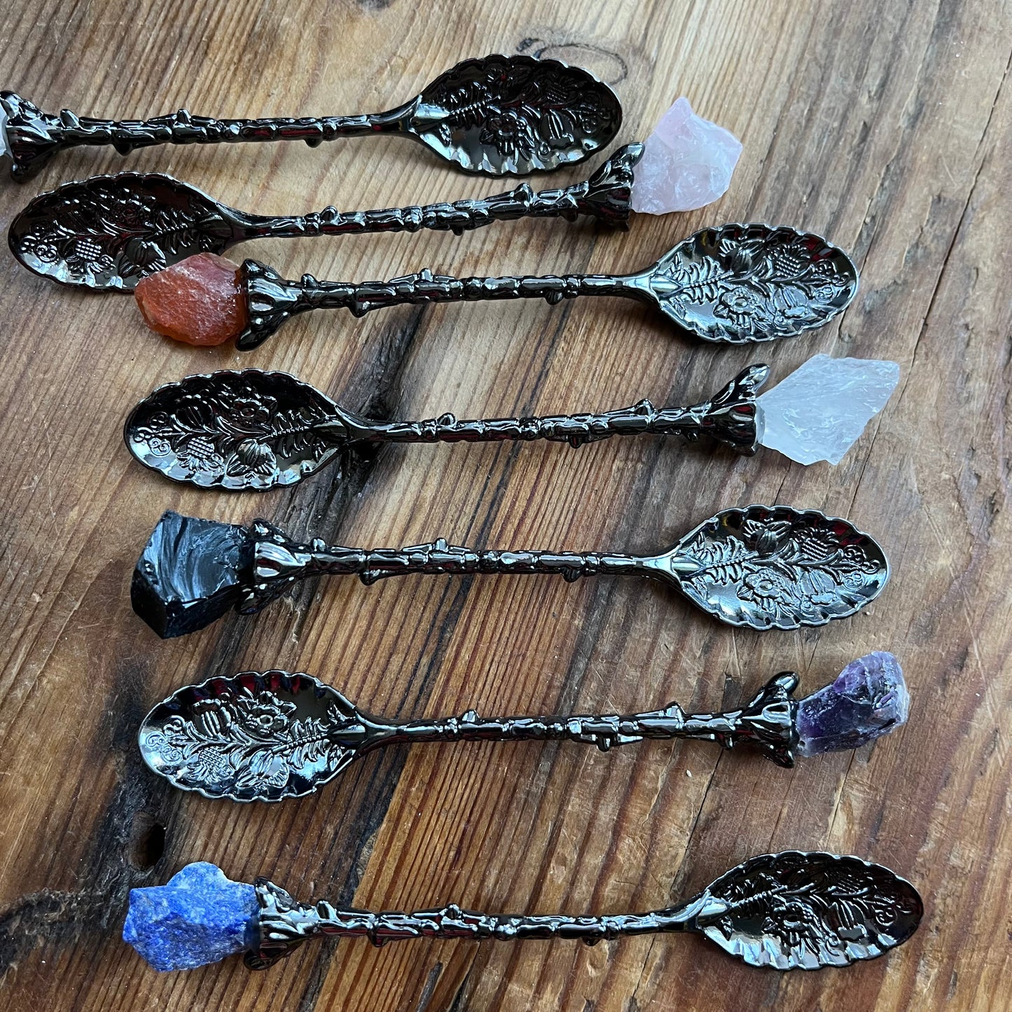 Gemstone Crystal Witch Spoon Set - Box of 7
